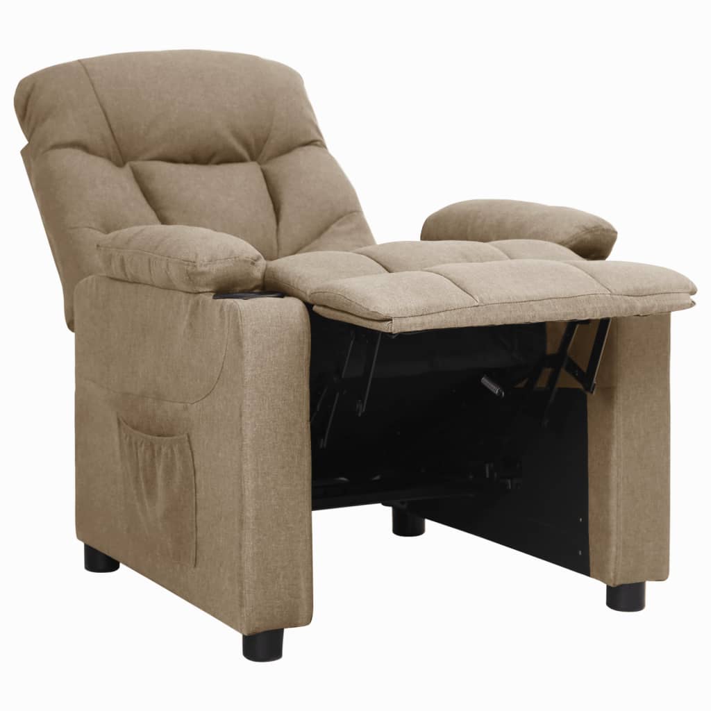 vidaXL Fotoliu rabatabil, gri taupe, material textil
