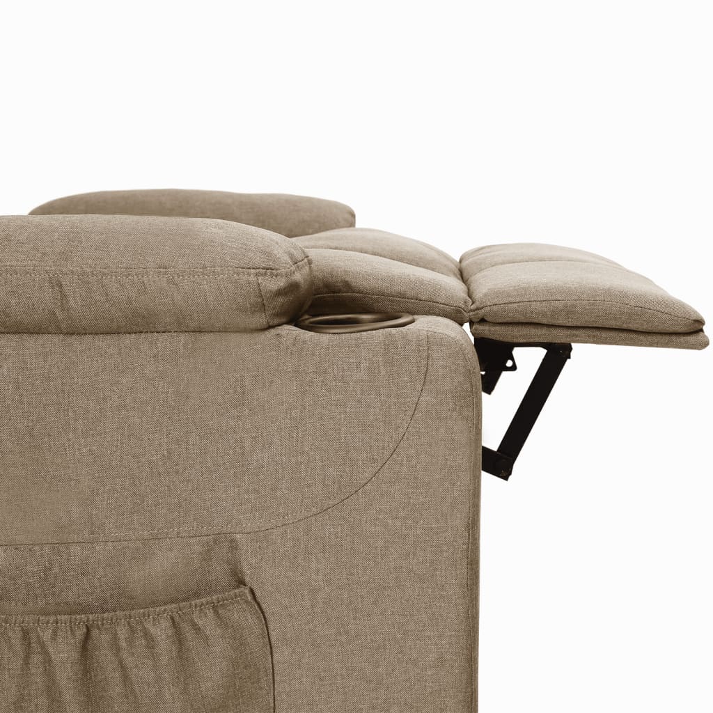 vidaXL Fotoliu rabatabil, gri taupe, material textil