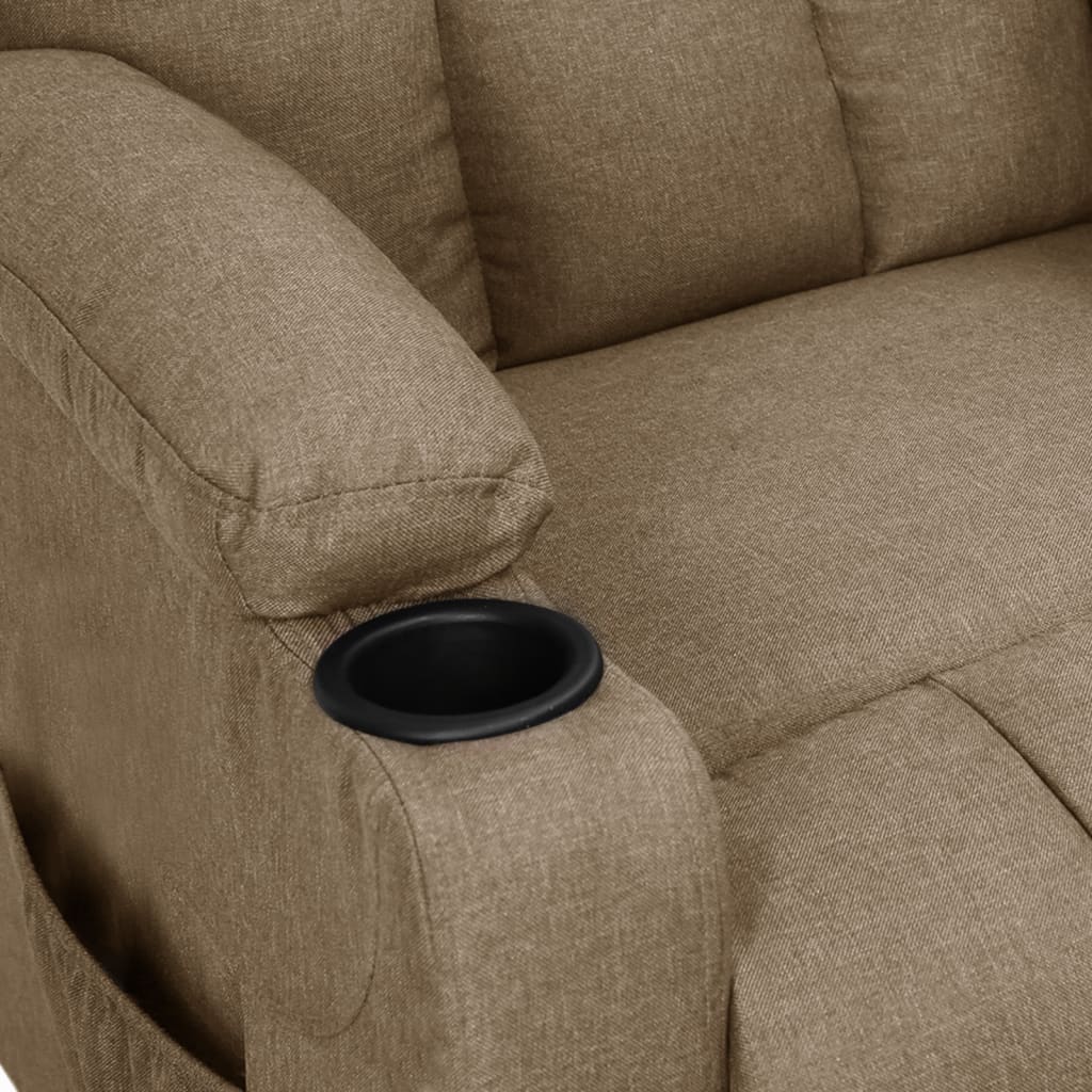 vidaXL Fotoliu rabatabil, gri taupe, material textil