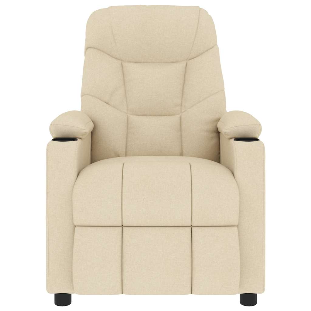 vidaXL Fotoliu de masaj, crem, material textil