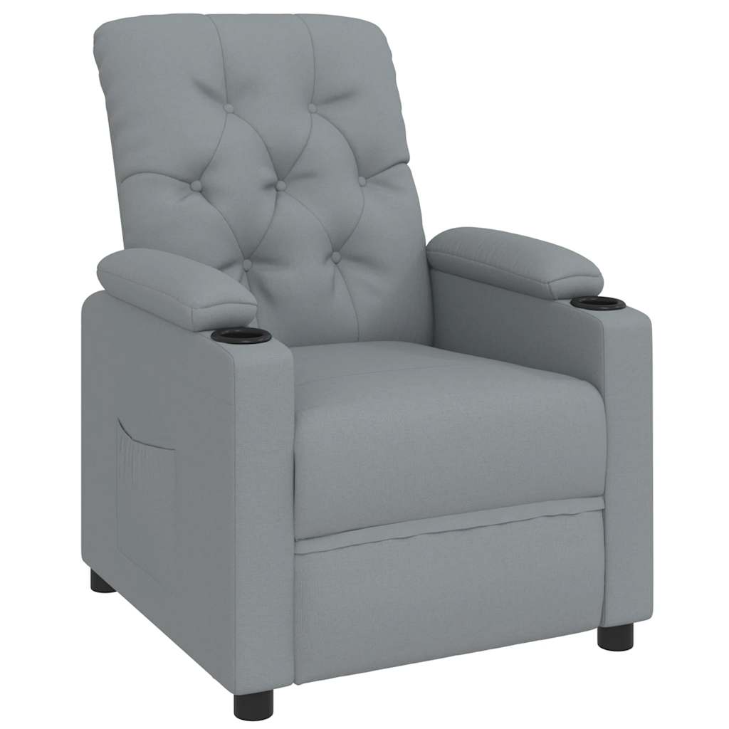 vidaXL Fotoliu rabatabil, gri deschis, material textil