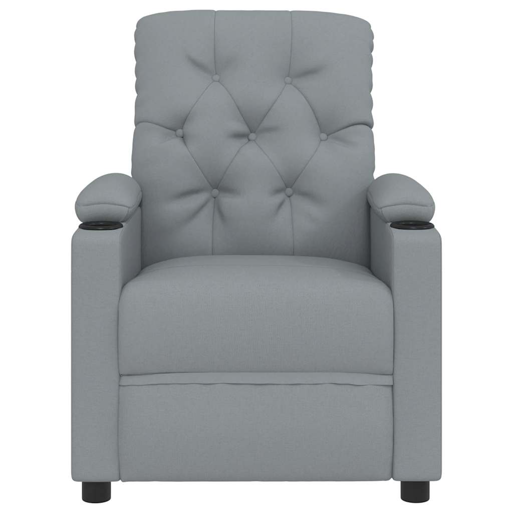 vidaXL Fotoliu rabatabil, gri deschis, material textil