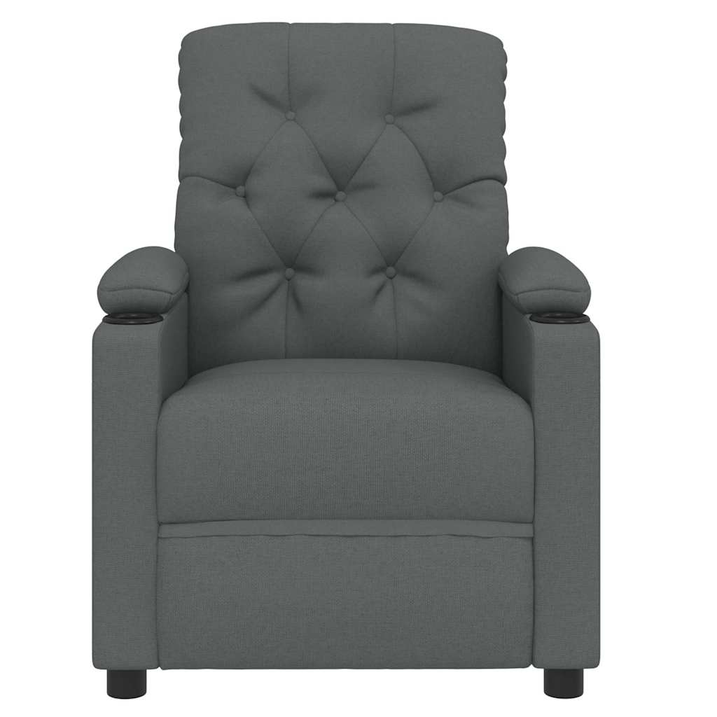 vidaXL Fotoliu rabatabil, gri închis, material textil
