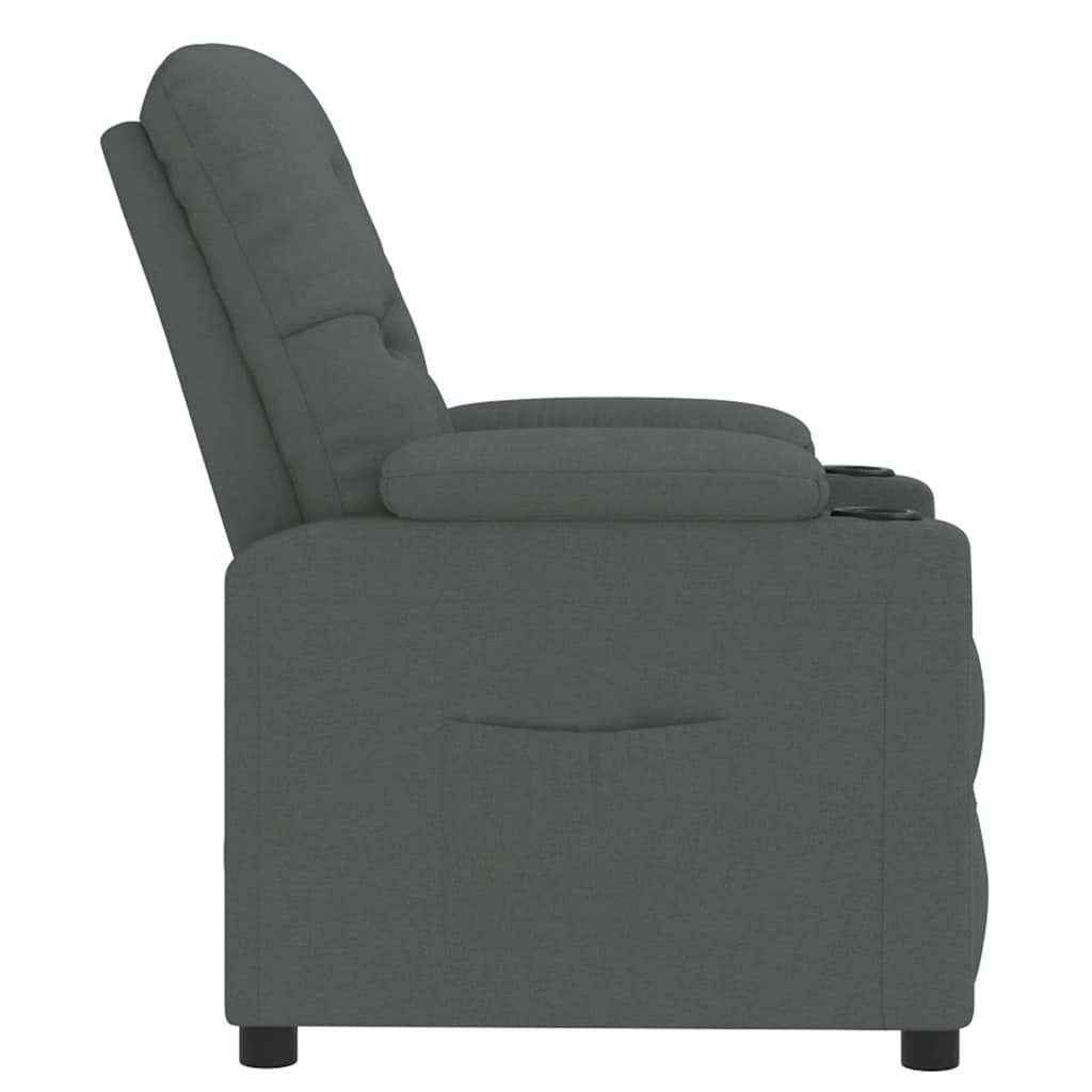 vidaXL Fotoliu rabatabil, gri închis, material textil