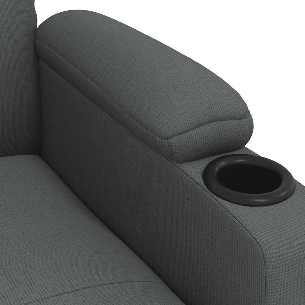vidaXL Fotoliu rabatabil, gri închis, material textil