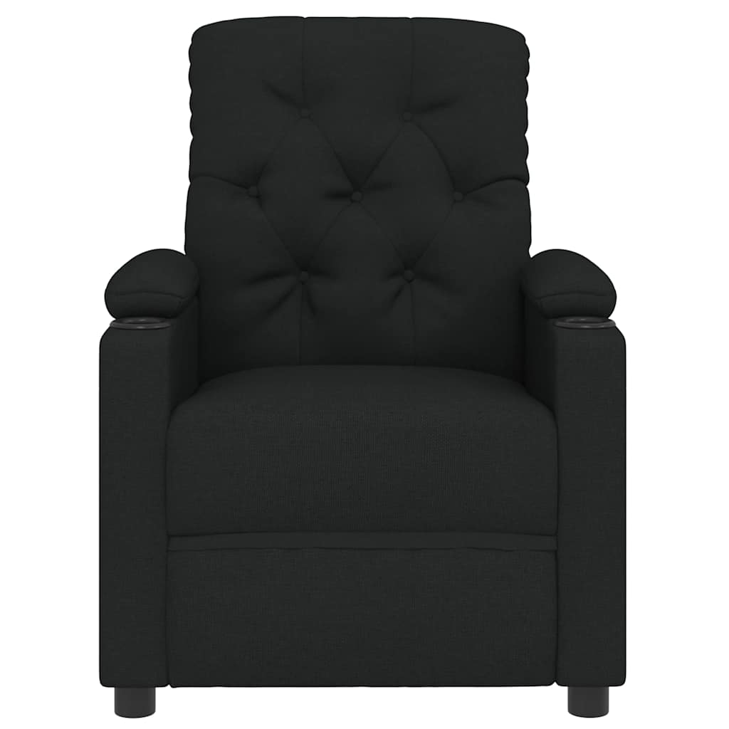 vidaXL Fotoliu rabatabil, negru, material textil vidaXL Fotoliu rabatabil, negru, material textil