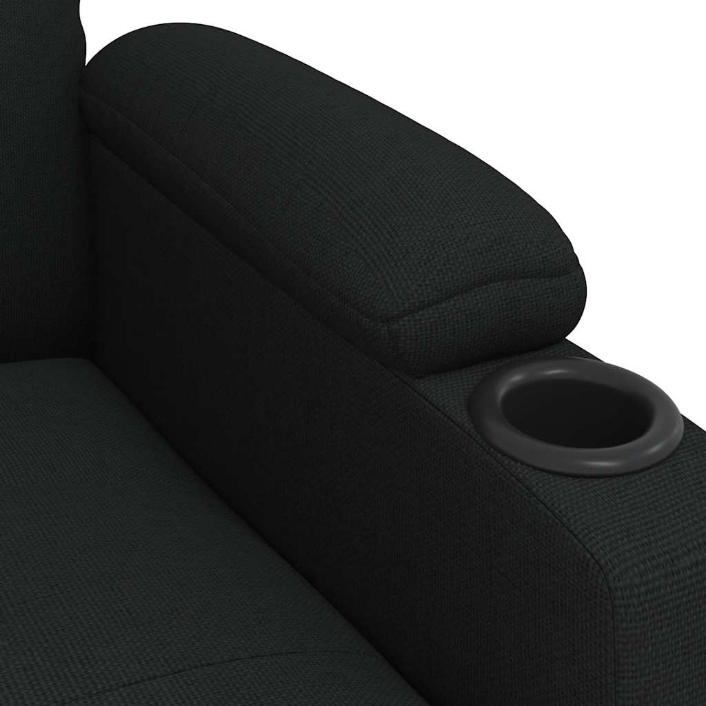 vidaXL Fotoliu rabatabil, negru, material textil vidaXL Fotoliu rabatabil, negru, material textil