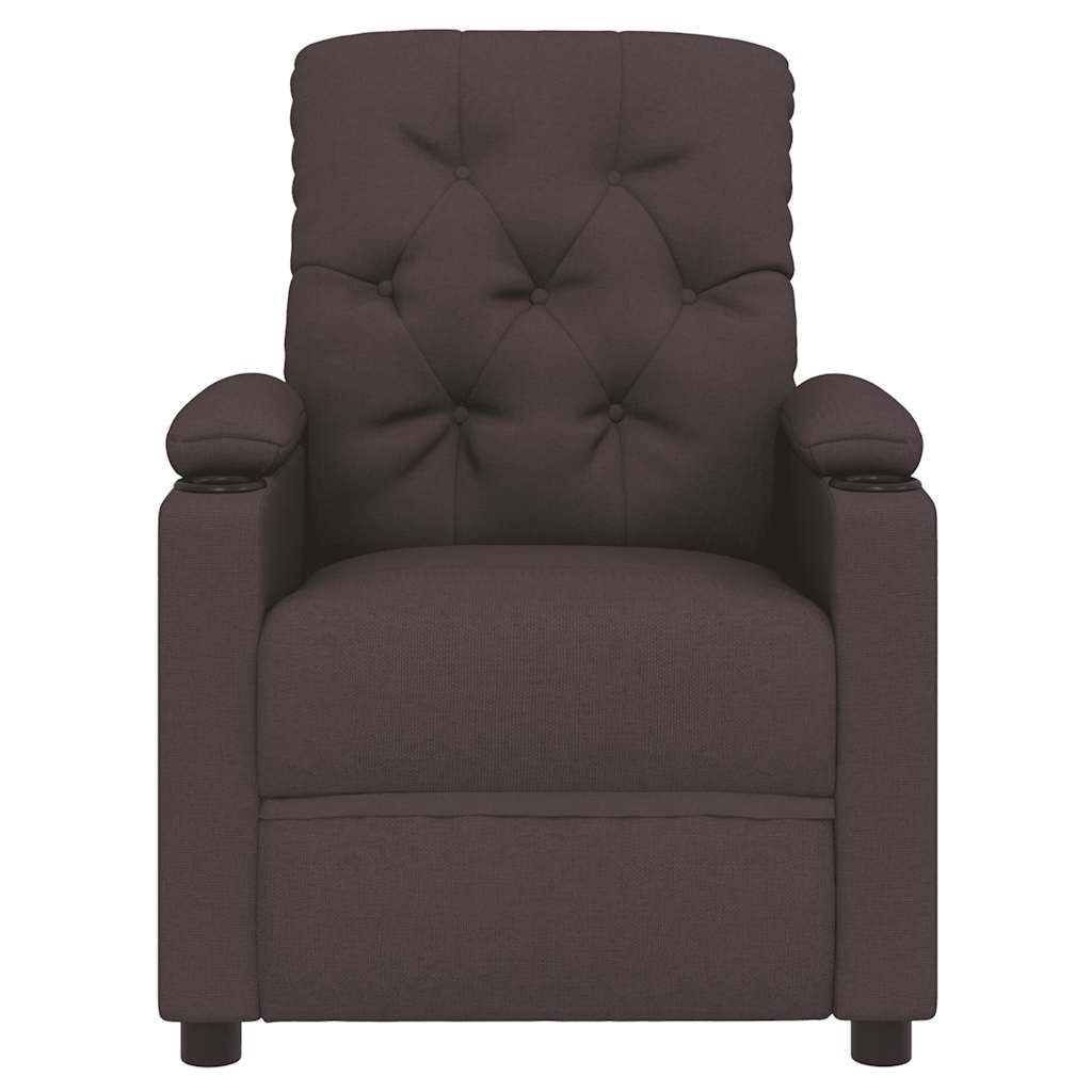 vidaXL Fotoliu rabatabil, maro închis, material textil