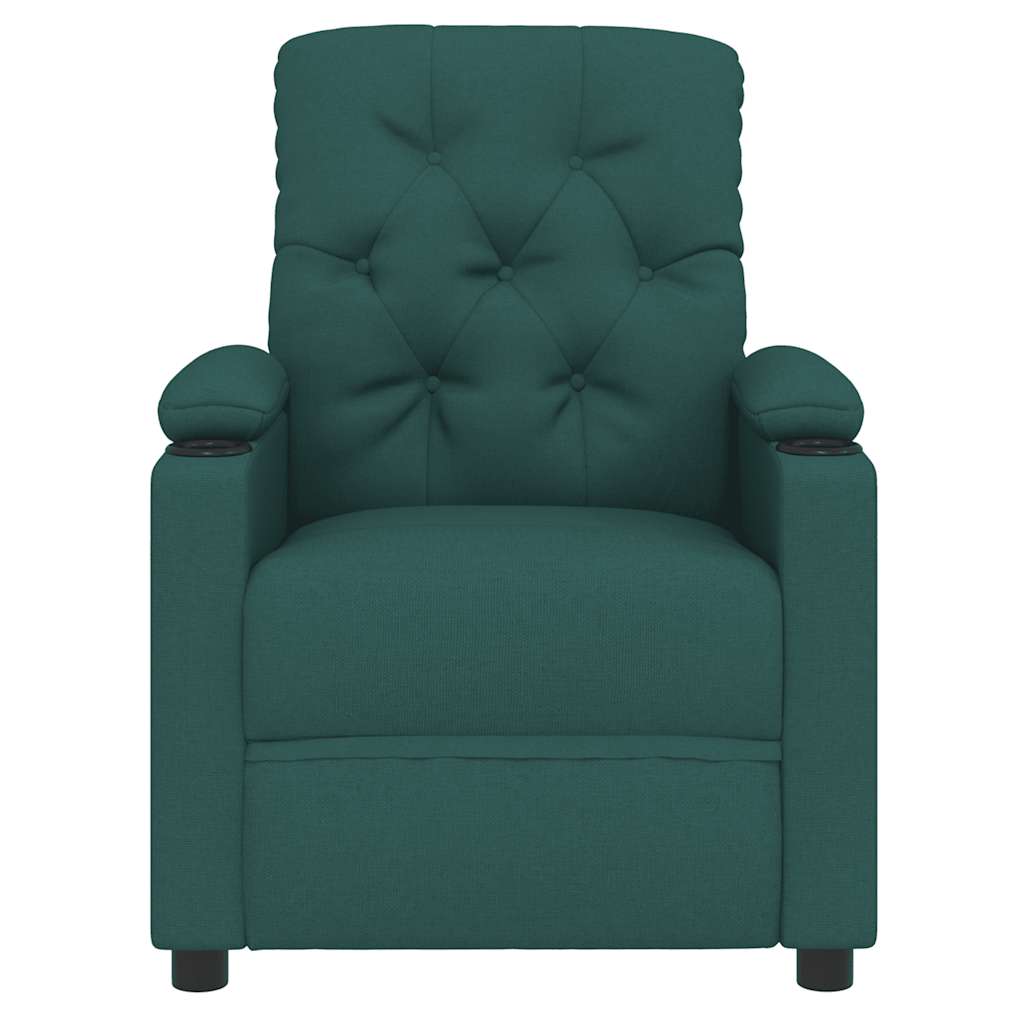 vidaXL Fotoliu rabatabil, verde închis, material textil vidaXL Fotoliu rabatabil, verde închis, material textil