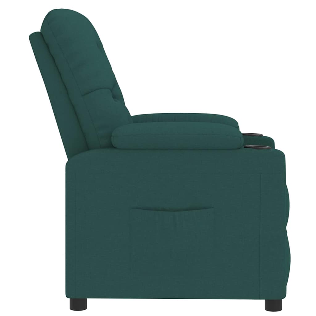 vidaXL Fotoliu rabatabil, verde închis, material textil vidaXL Fotoliu rabatabil, verde închis, material textil