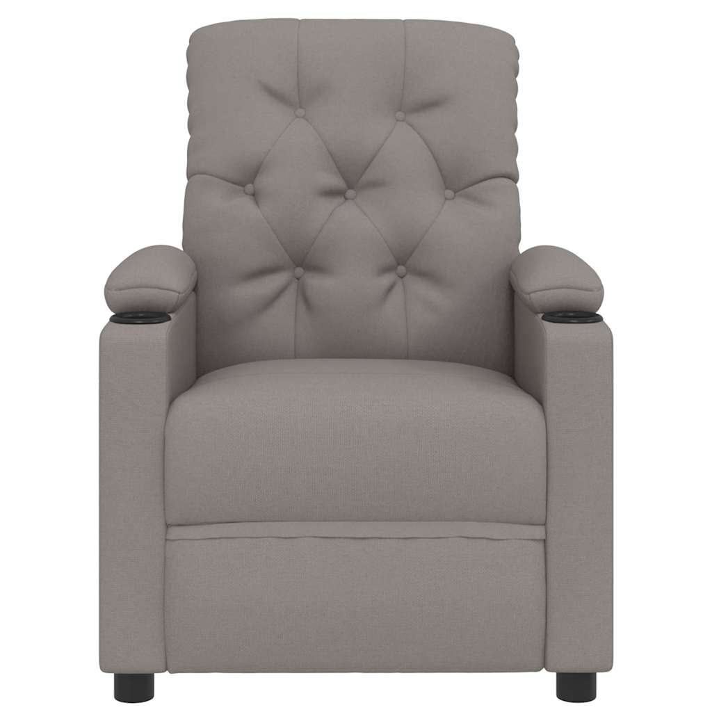 vidaXL Fotoliu rabatabil, gri taupe, material textil