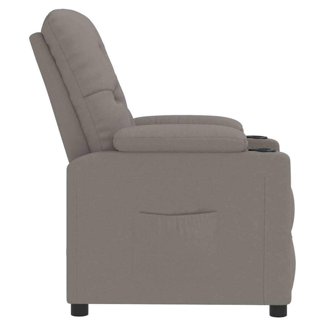 vidaXL Fotoliu rabatabil, gri taupe, material textil