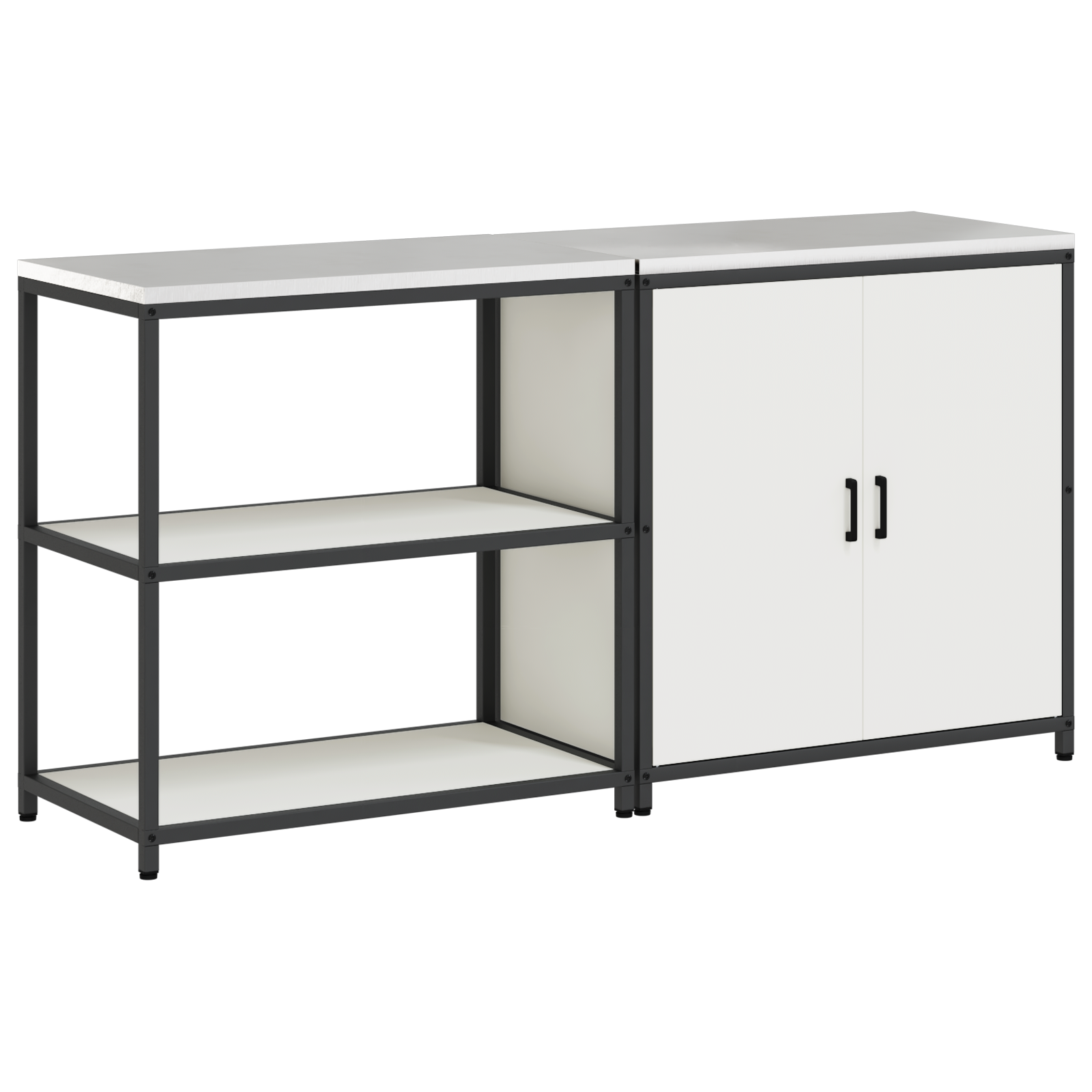 vidaXL Set de depozitare pentru bucătărie 2 pcs Alb 180 x 50 x 92 cm