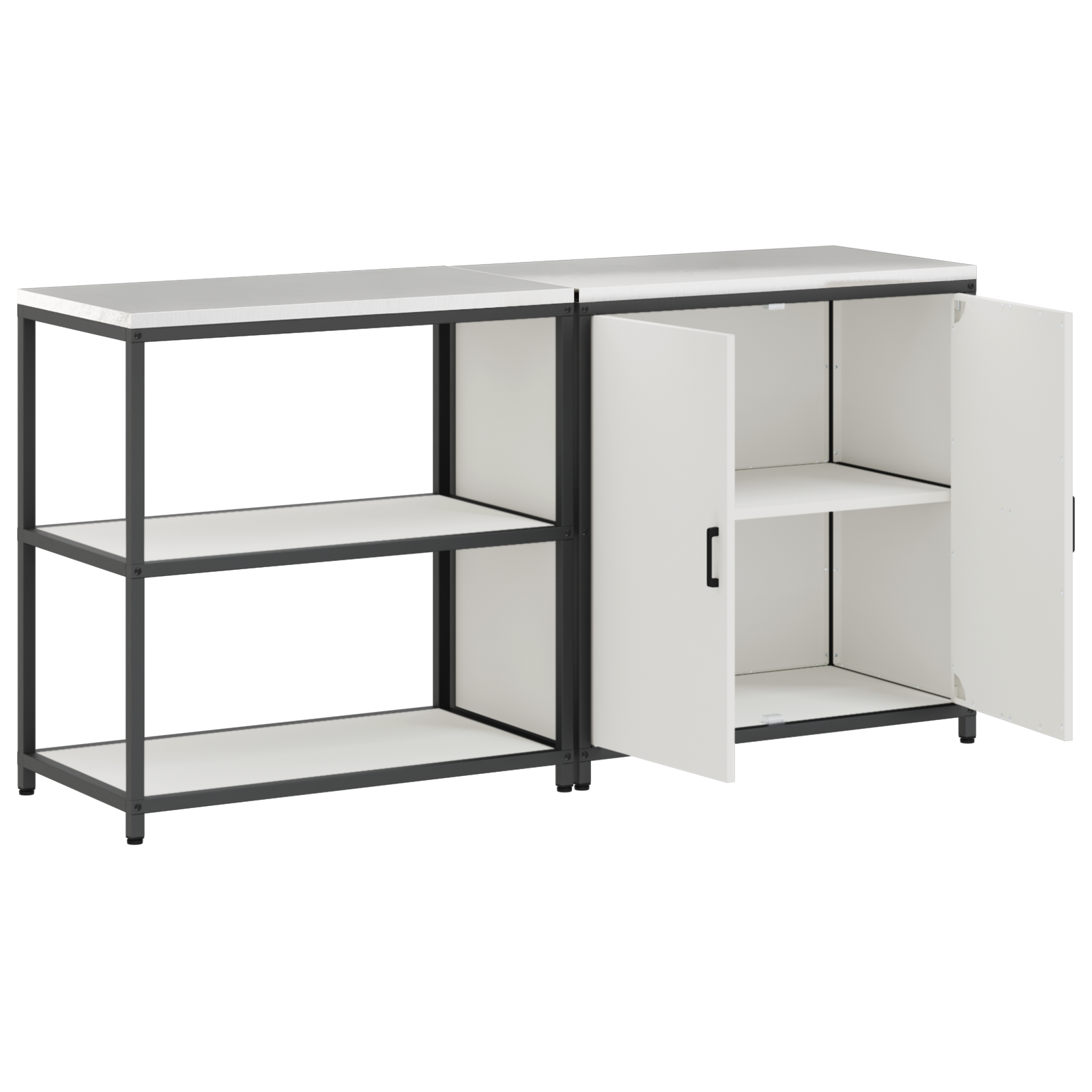 vidaXL Set de depozitare pentru bucătărie 2 pcs Alb 180 x 50 x 92 cm