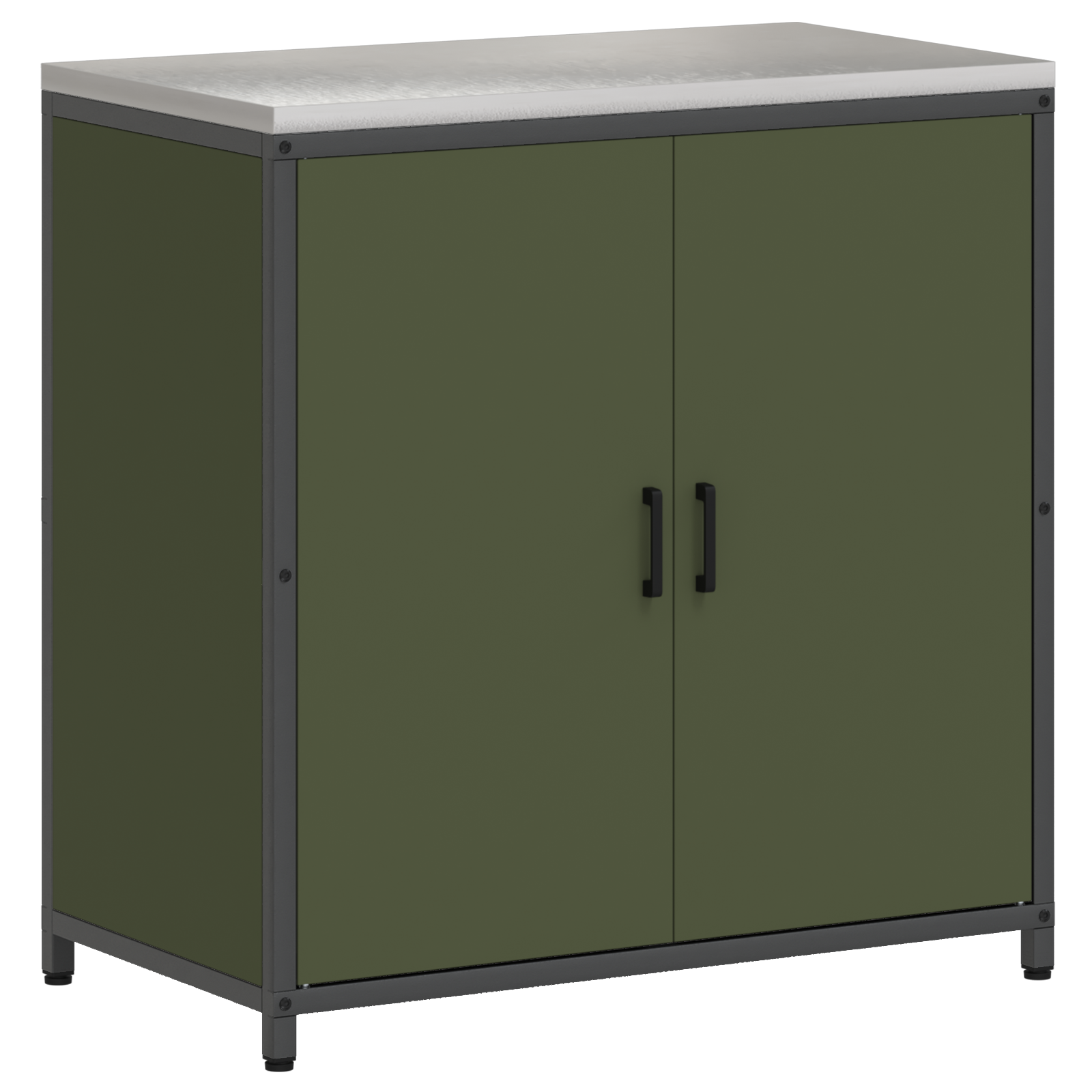 vidaXL Set de depozitare pentru bucătărie cu raft 2 pcs Verde măsliniu