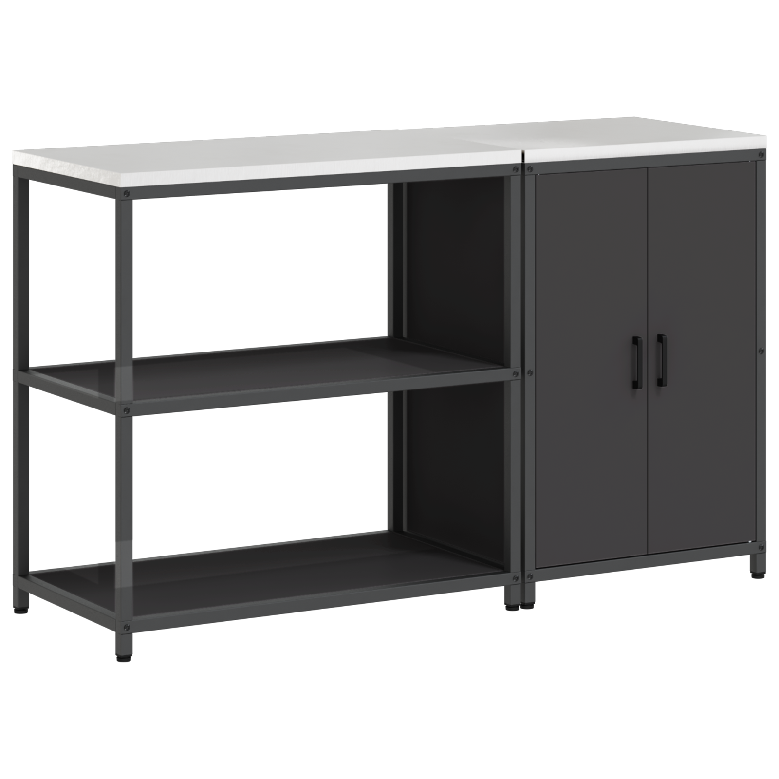 vidaXL Set de depozitare pentru bucătărie 2 pcs Negru 150 x 50 x 92 cm