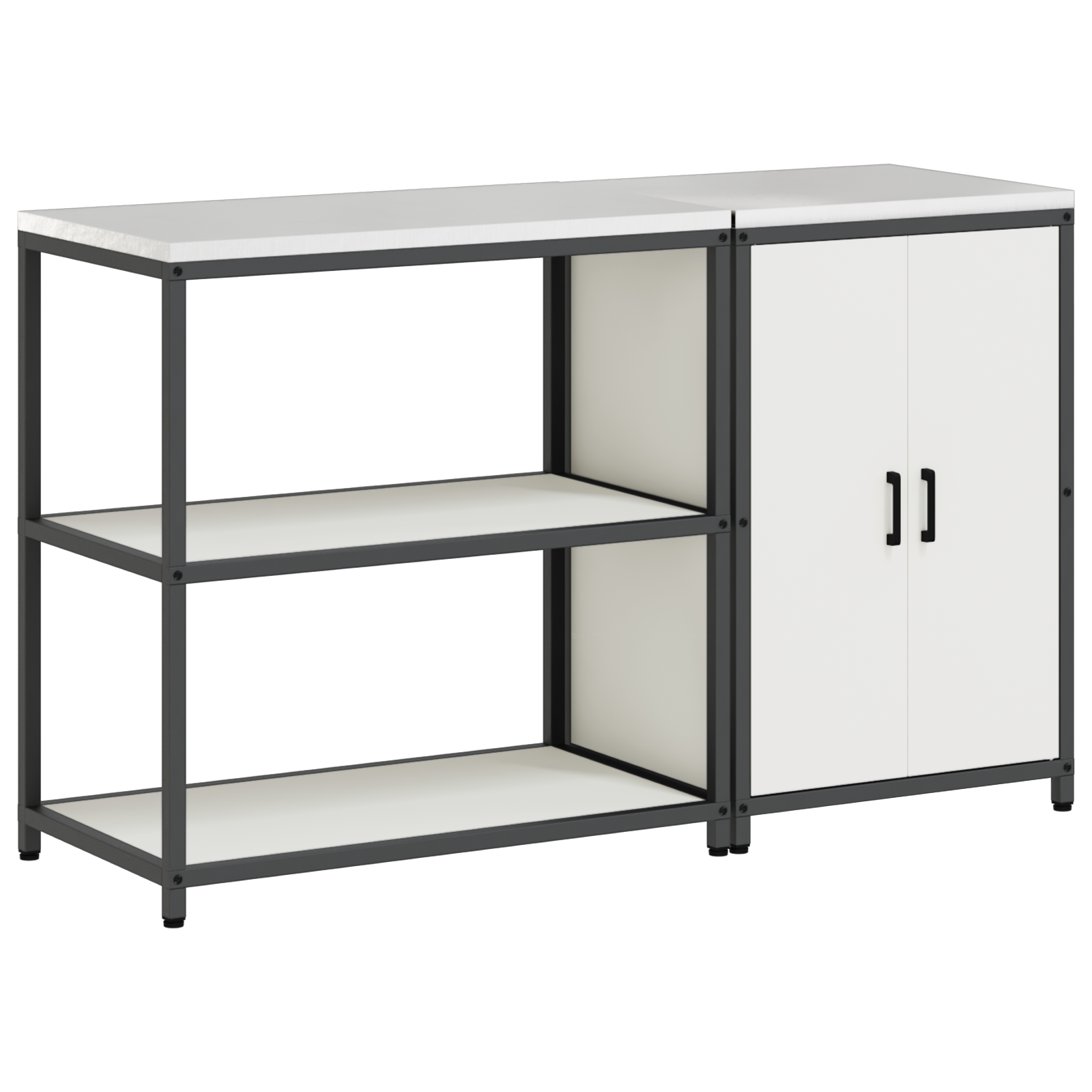 vidaXL Set de depozitare pentru bucătărie 2 pcs Alb 150 x 50 x 92 cm