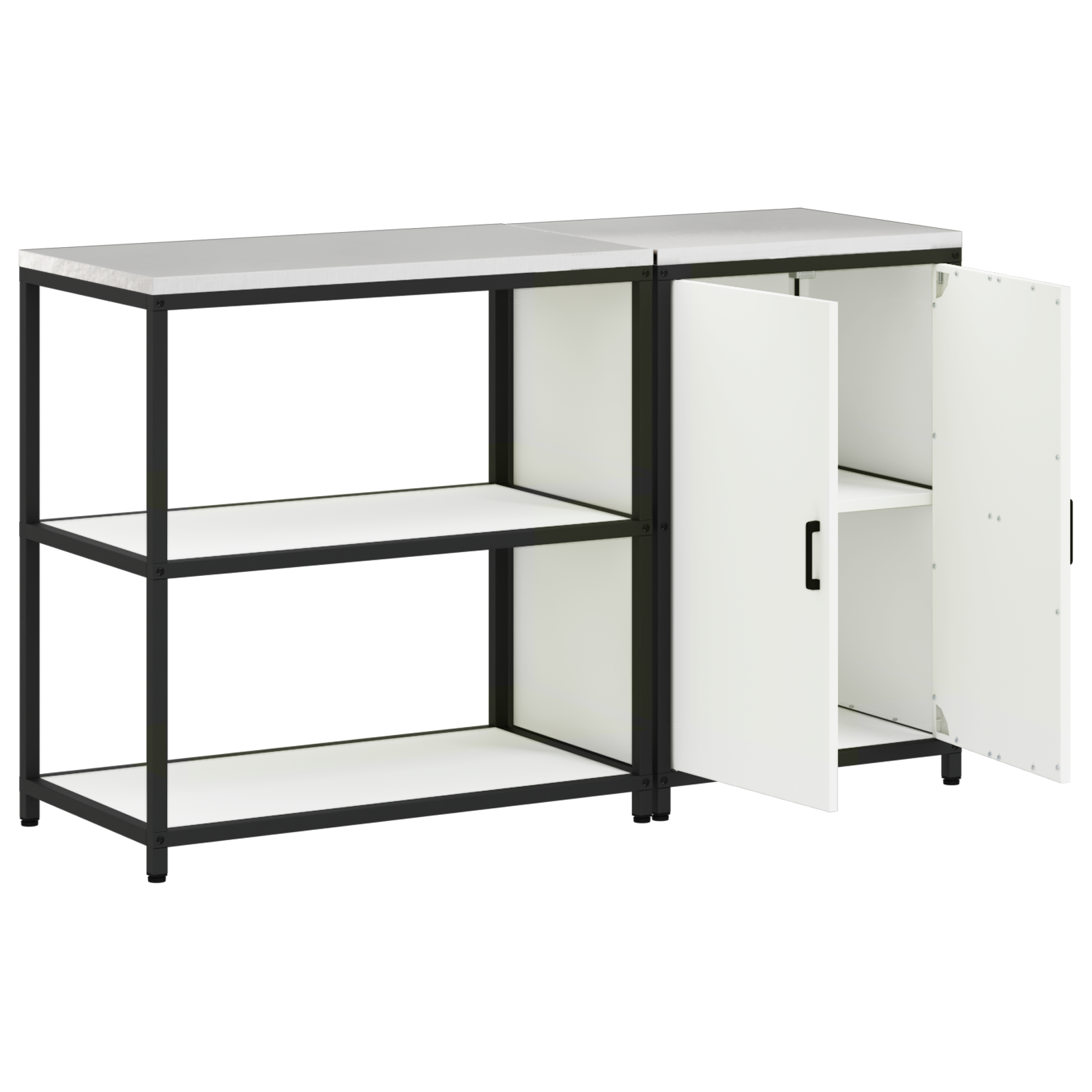 vidaXL Set de depozitare pentru bucătărie 2 pcs Alb 150 x 50 x 92 cm