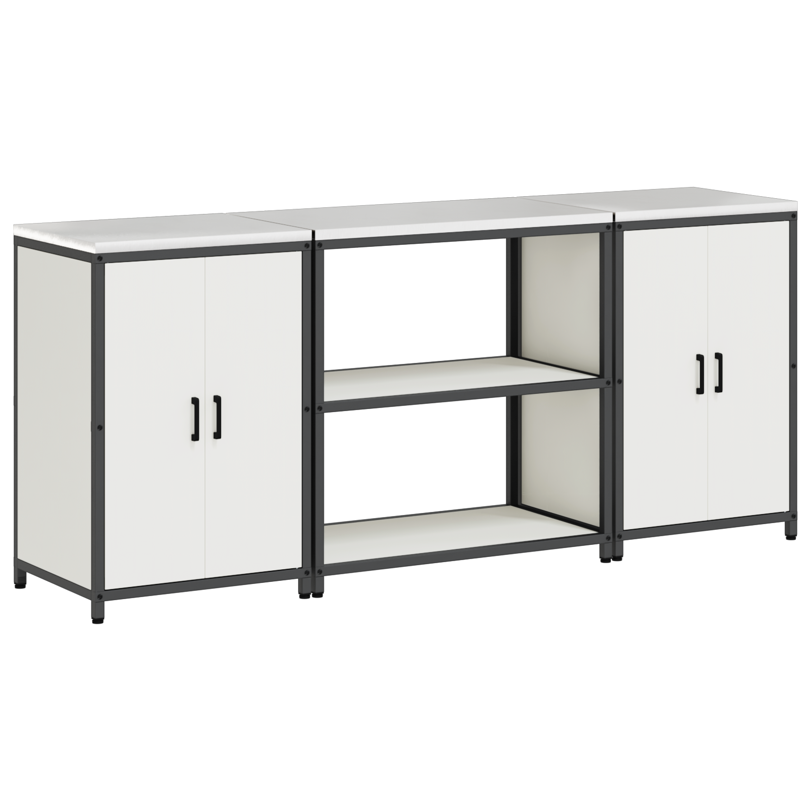 vidaXL Set de depozitare pentru bucătărie 3 pcs Alb 210 x 50 x 92 cm