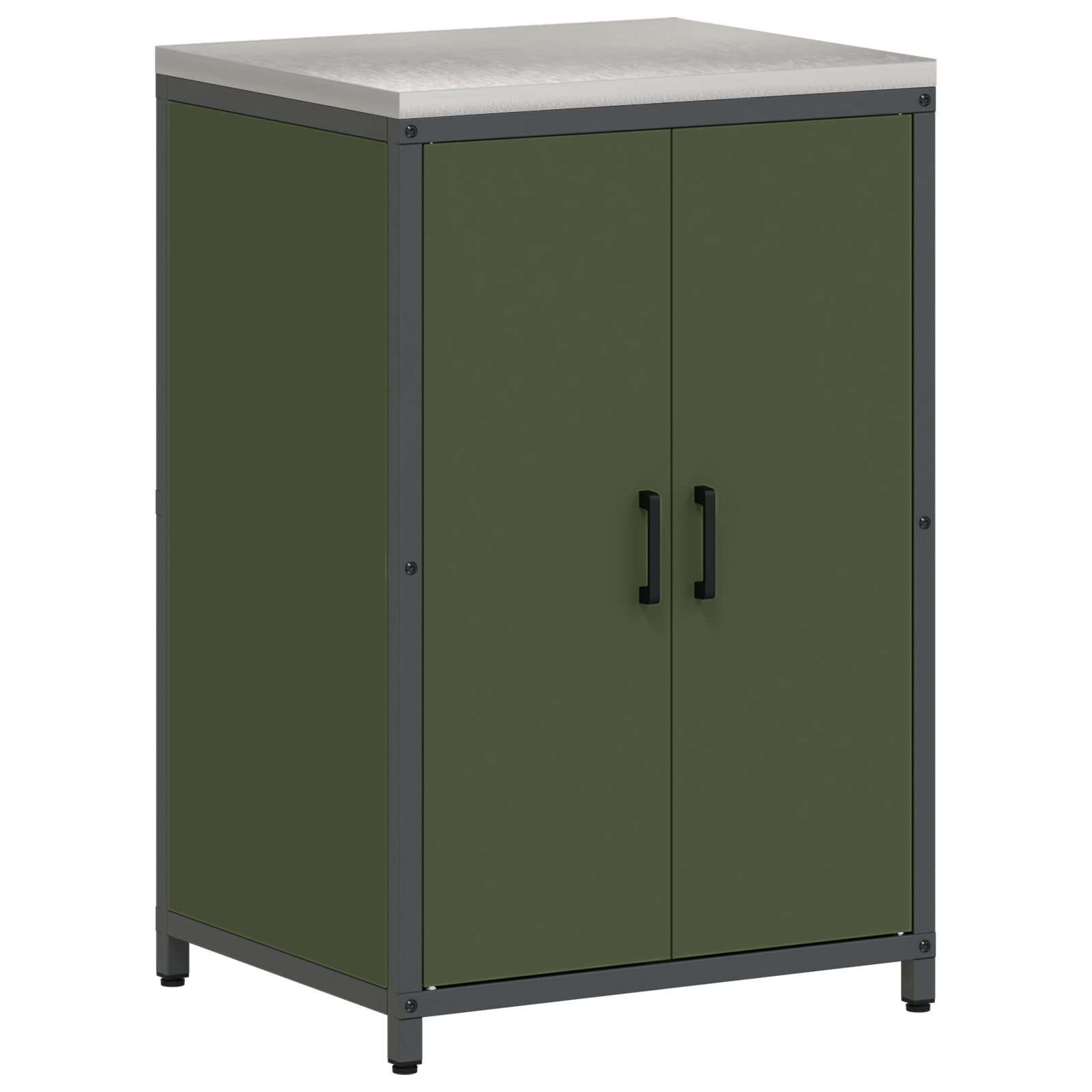 vidaXL Set de depozitare pentru bucătărie cu raft 3 pcs Verde măsliniu