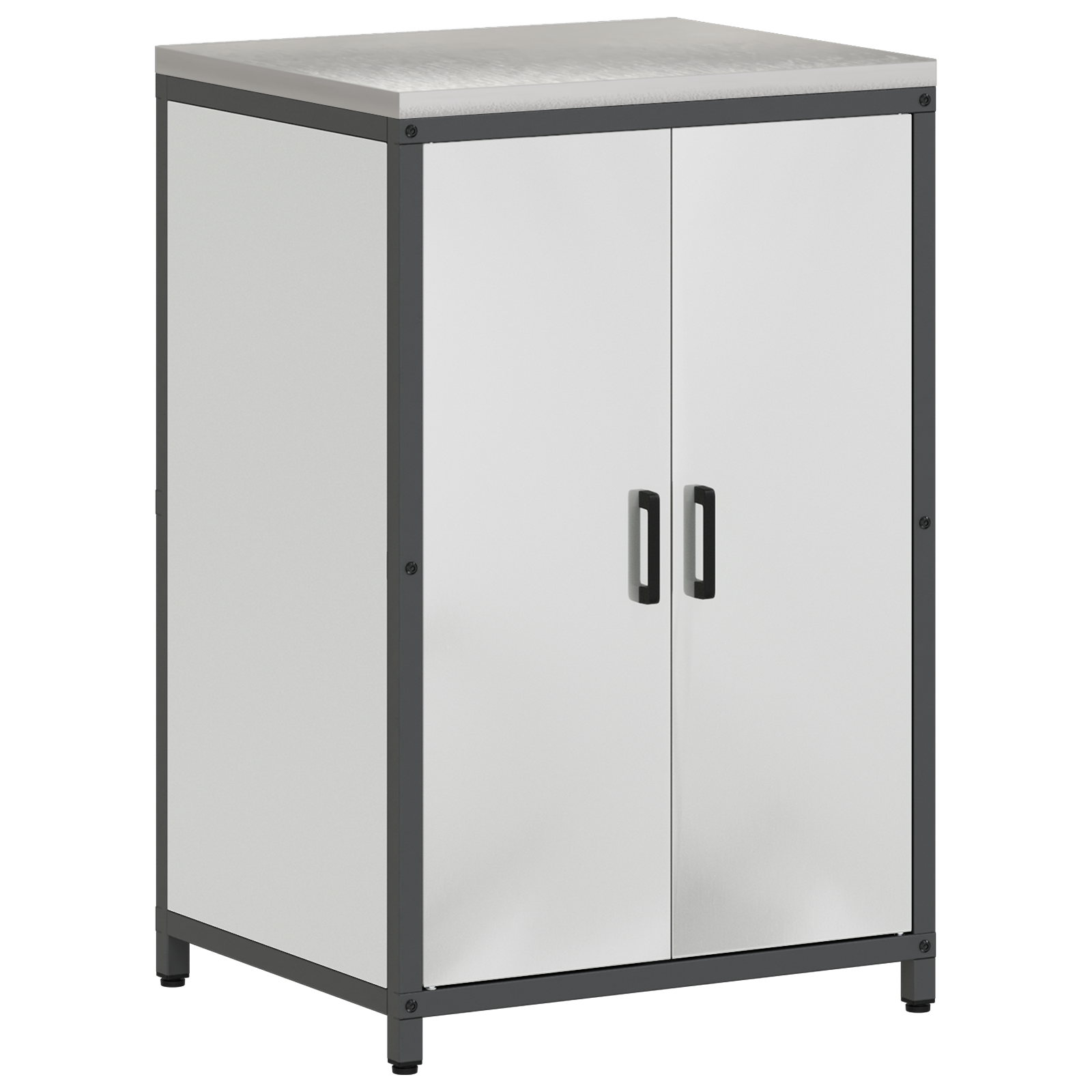 vidaXL Set de depozitare pentru bucătărie cu raft cu depozitare cu ușă 3 pcs Argintiu