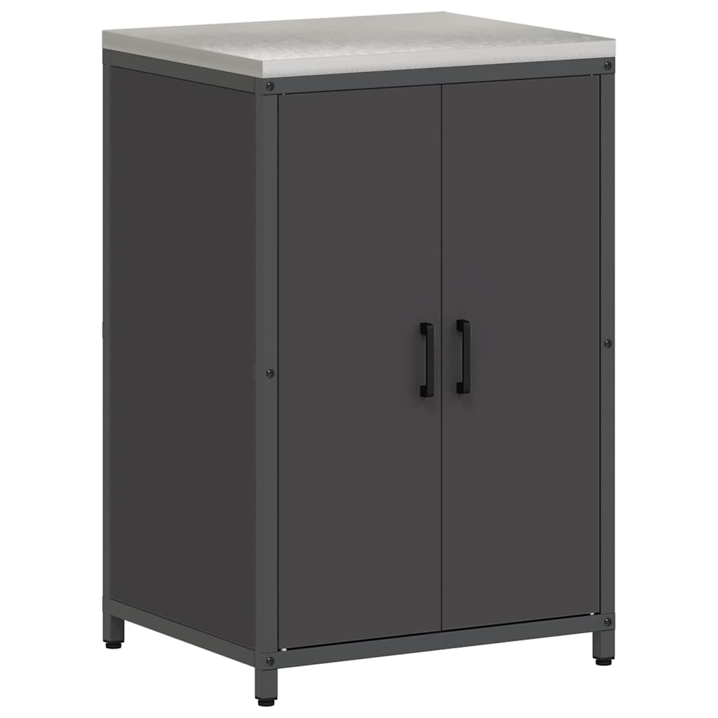 vidaXL Set de depozitare pentru bucătărie 3 pcs Negru 240 x 50 x 92 cm