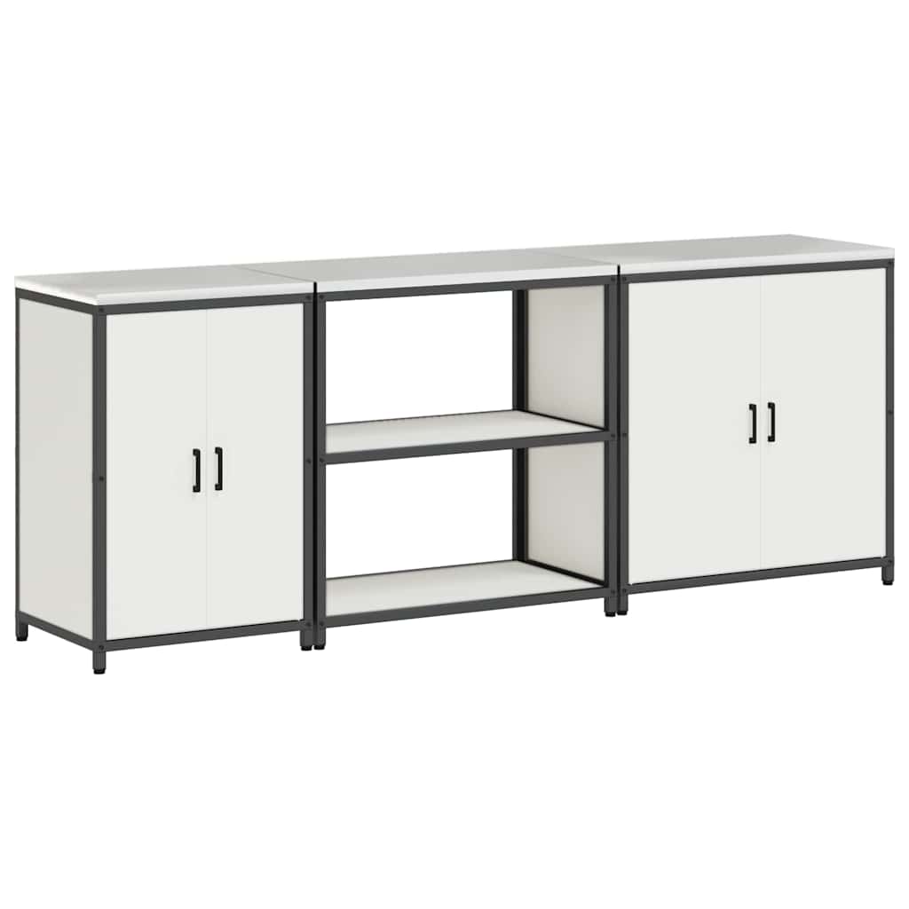 vidaXL Set de depozitare pentru bucătărie 3 pcs Alb 240 x 50 x 92 cm