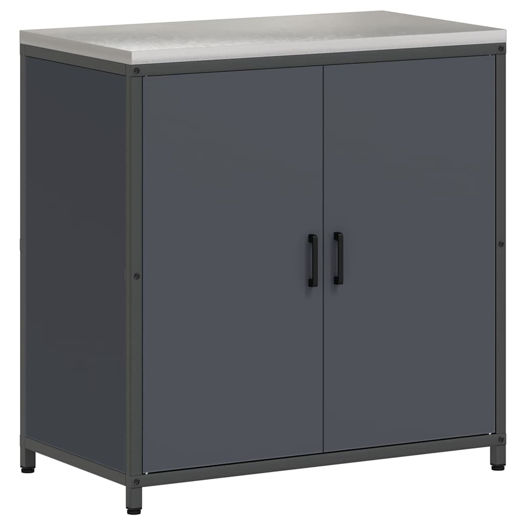 vidaXL Set de depozitare pentru bucătărie cu raft Altele cu depozitare cu ușă 3 pcs Antracit