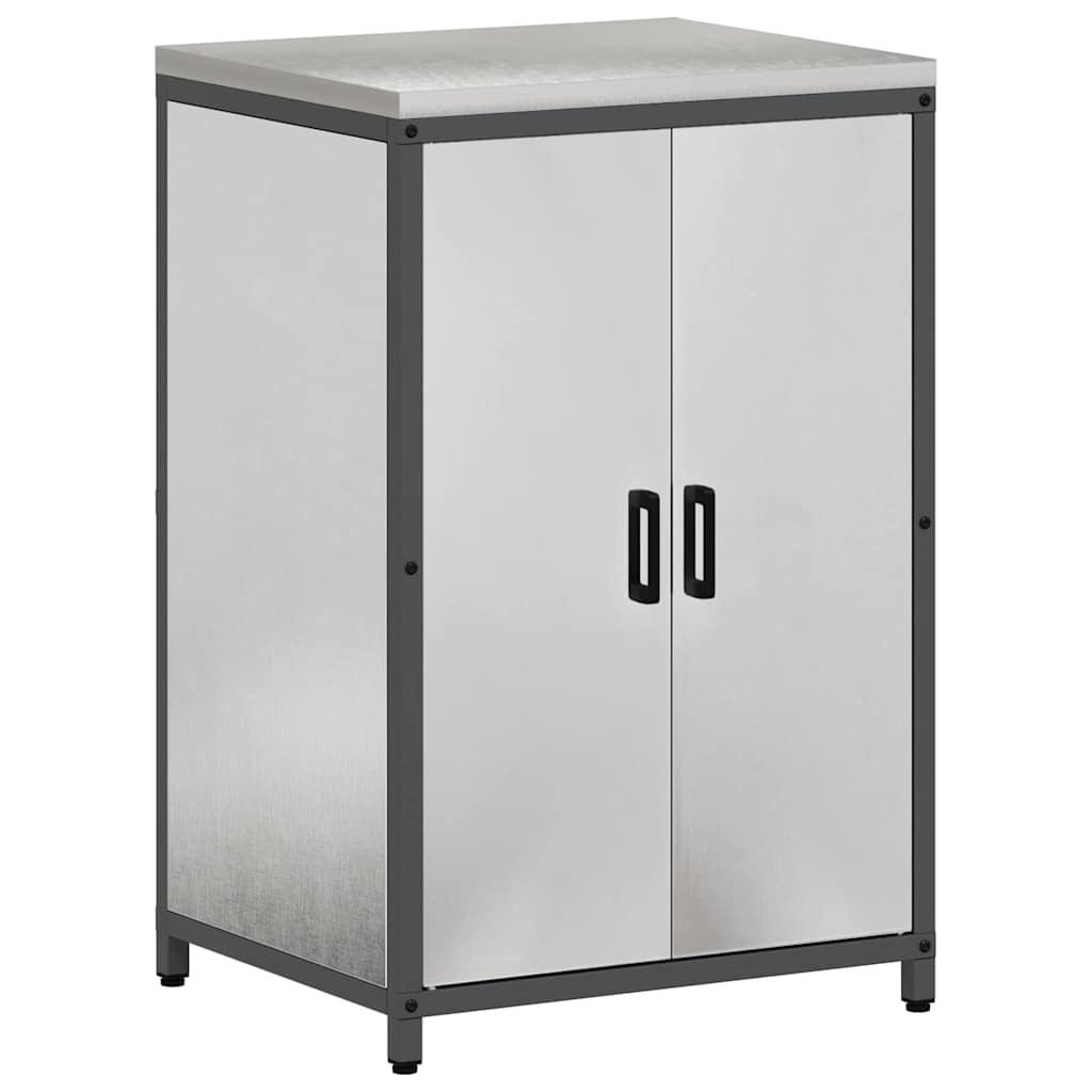 vidaXL Set de depozitare pentru bucătărie cu raft Altele cu depozitare cu ușă 3 pcs Argintiu