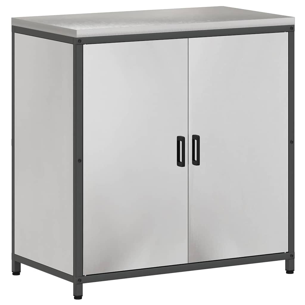 vidaXL Set de depozitare pentru bucătărie cu raft Altele cu depozitare cu ușă 3 pcs Argintiu