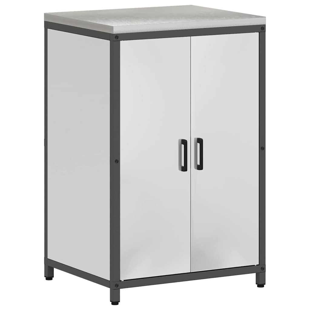 vidaXL Set de depozitare pentru bucătărie cu raft Altele cu depozitare cu ușă 3 pcs Argintiu