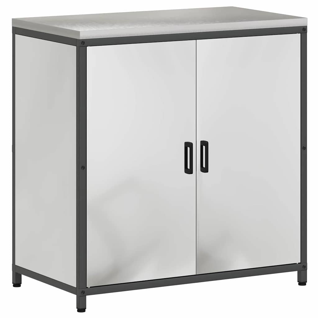 vidaXL Set de depozitare pentru bucătărie cu raft Altele cu depozitare cu ușă 3 pcs Argintiu
