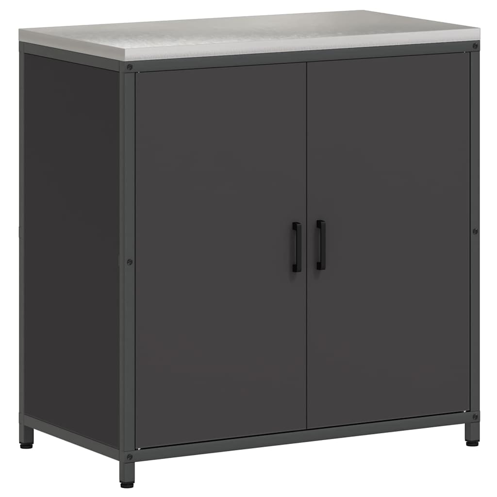 vidaXL Set de depozitare pentru bucătărie 2 pcs Negru 150 x 50 x 92 cm