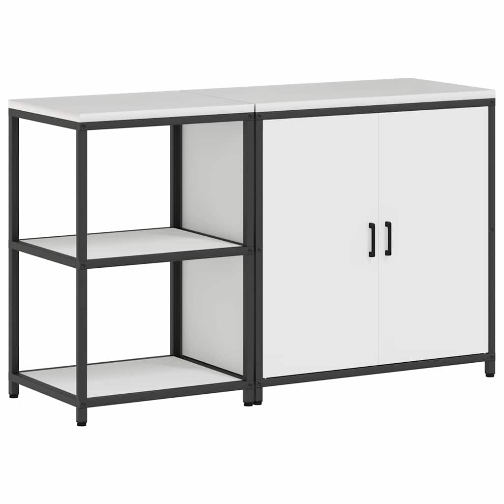 vidaXL Set de depozitare pentru bucătărie 2 pcs Alb 150 x 50 x 92 cm