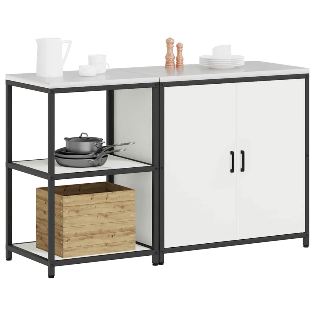 vidaXL Set de depozitare pentru bucătărie 2 pcs Alb 150 x 50 x 92 cm