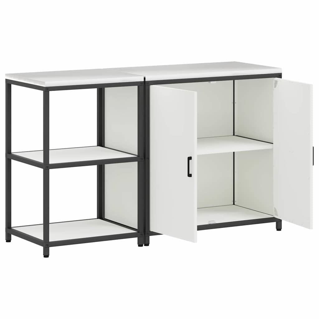 vidaXL Set de depozitare pentru bucătărie 2 pcs Alb 150 x 50 x 92 cm