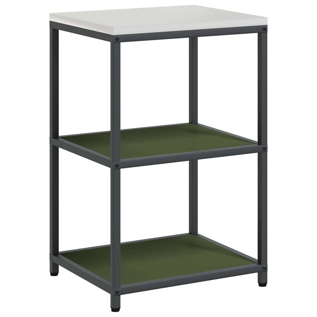 vidaXL Set de depozitare pentru bucătărie cu raft 2 pcs Verde măsliniu