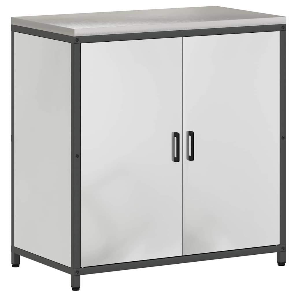 vidaXL Set de depozitare pentru bucătărie cu raft cu depozitare cu ușă Ajustabil 2 pcs Argintiu