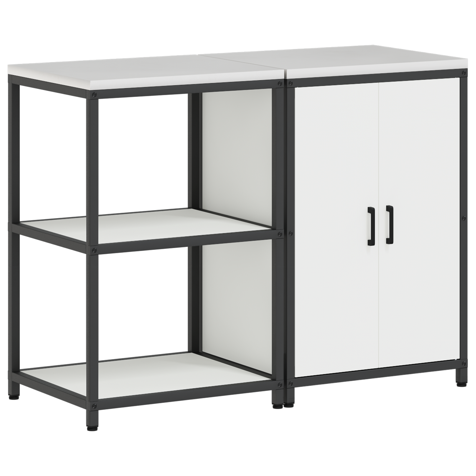 vidaXL Set de depozitare pentru bucătărie 2 pcs Alb 120 x 50 x 92 cm