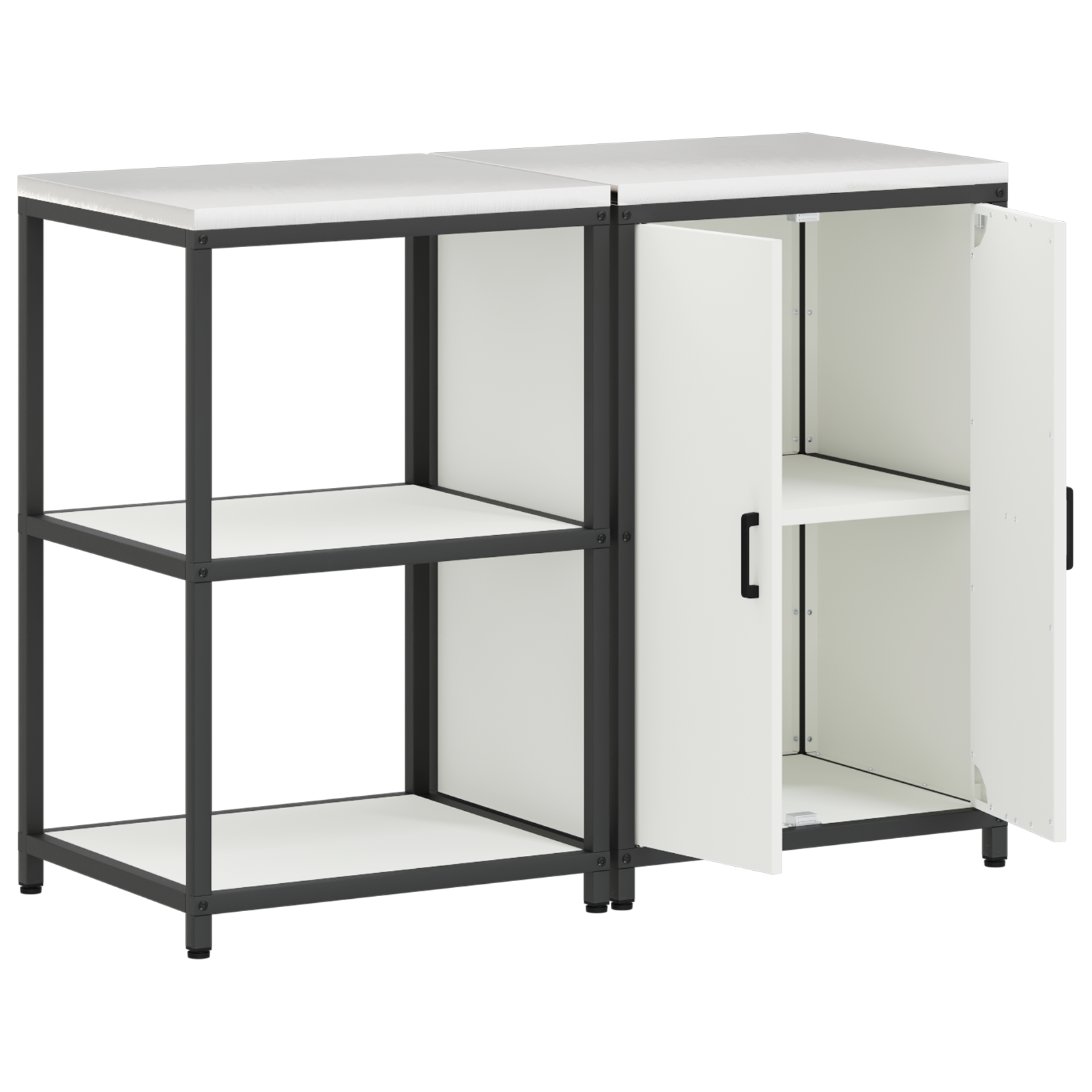 vidaXL Set de depozitare pentru bucătărie 2 pcs Alb 120 x 50 x 92 cm