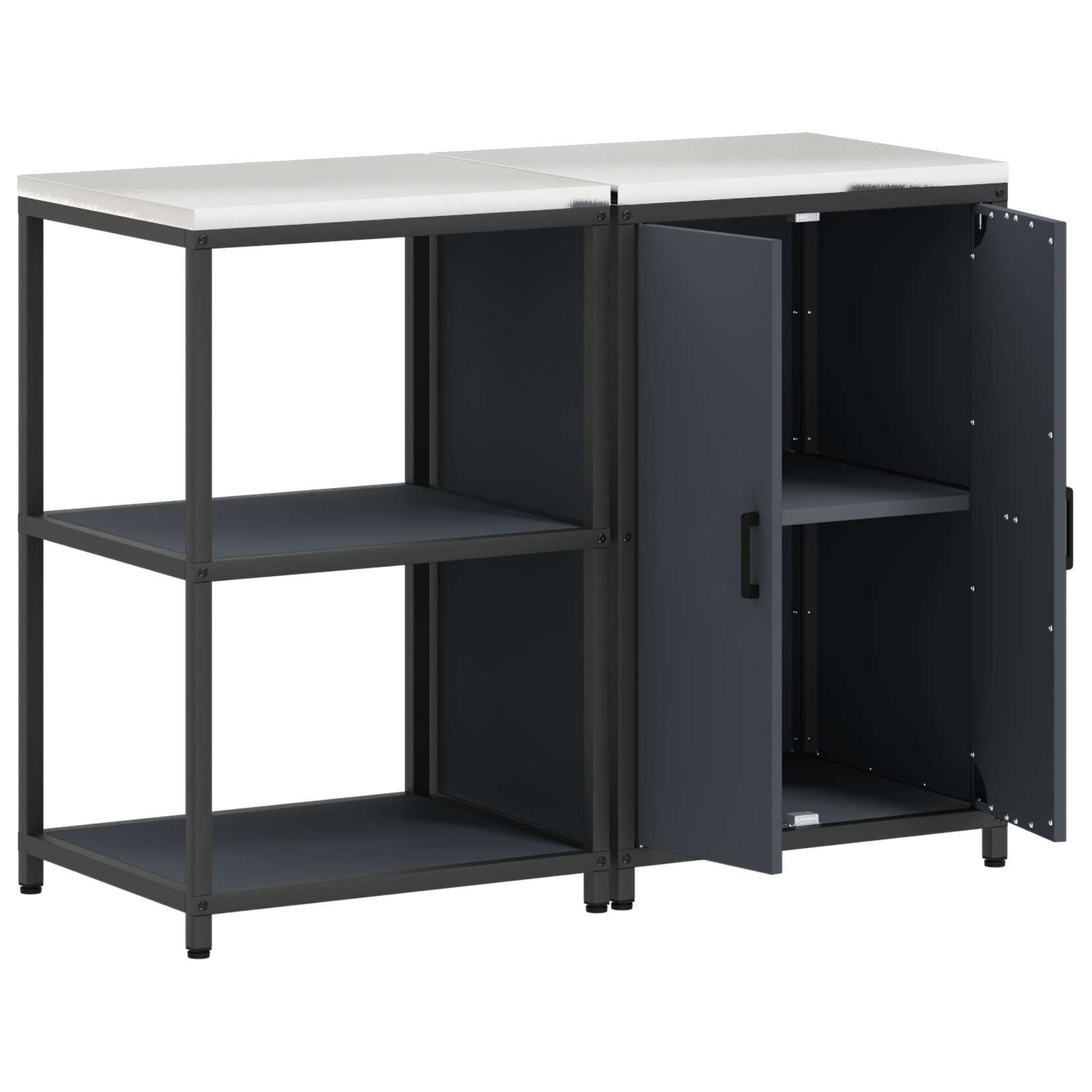 vidaXL Set de depozitare pentru bucătărie cu raft 2 pcs Antracit