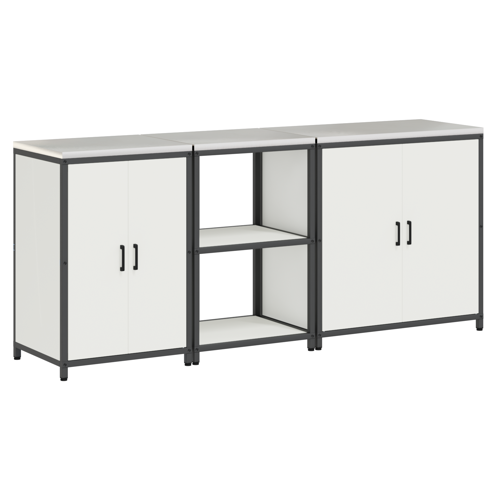 vidaXL Set de depozitare pentru bucătărie 3 pcs Alb 210 x 50 x 92 cm