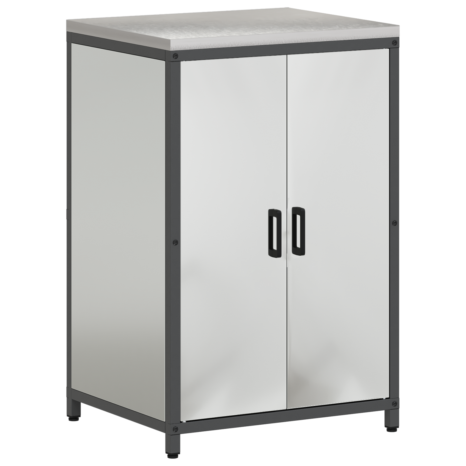 vidaXL Set de depozitare pentru bucătărie cu raft Altele cu depozitare cu ușă 3 pcs Argintiu