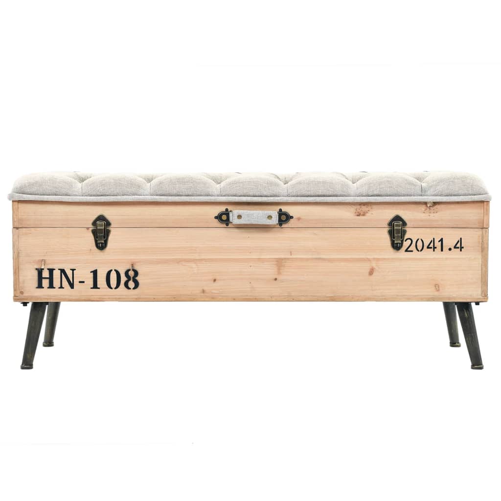vidaXL Bancă de depozitare, 110 cm, lemn masiv de brad