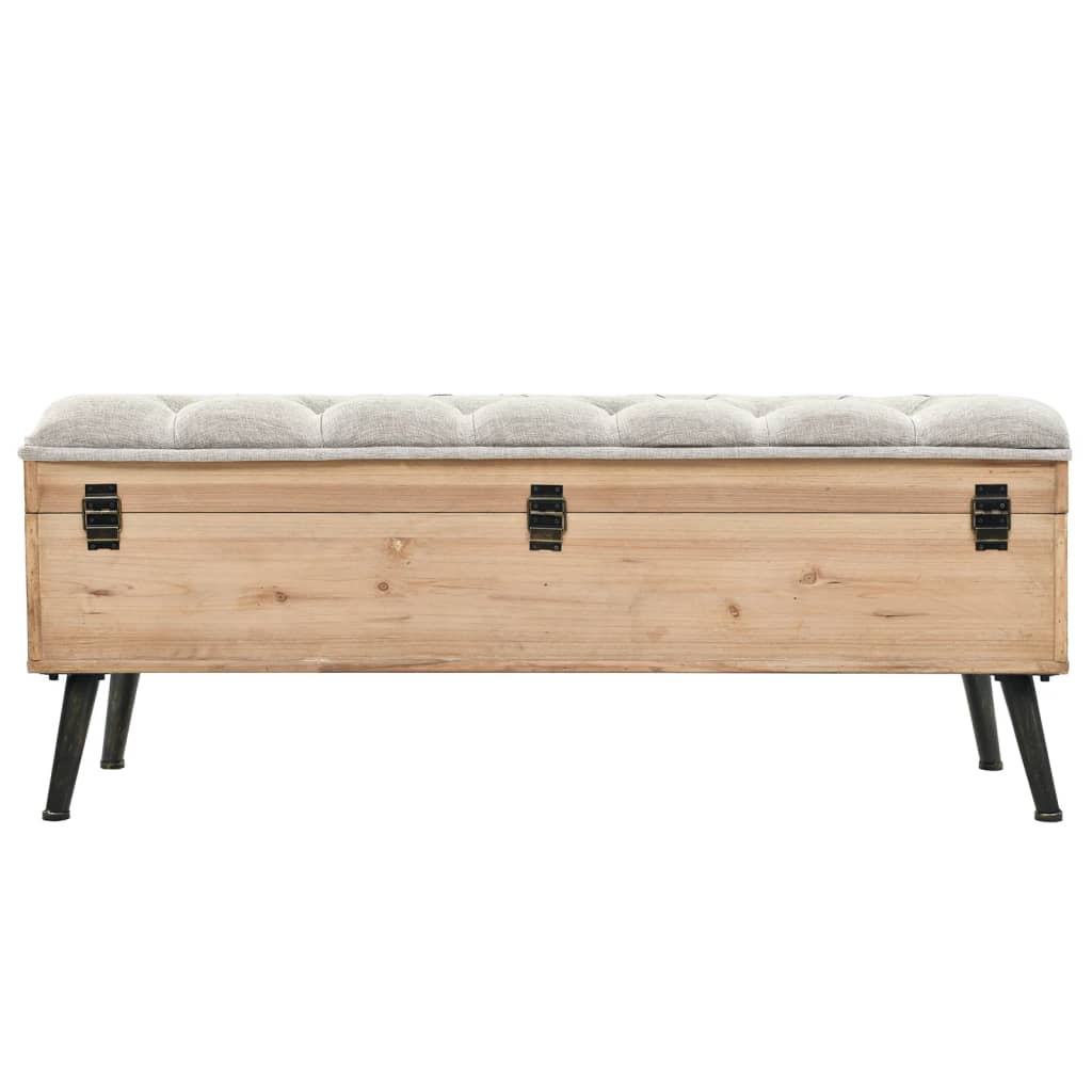 vidaXL Bancă de depozitare, 110 cm, lemn masiv de brad