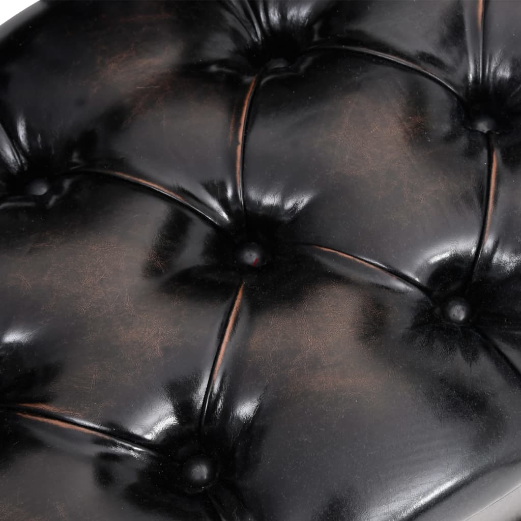 vidaXL Bancă de depozitare cu spătar, negru, 110 cm, piele ecologică