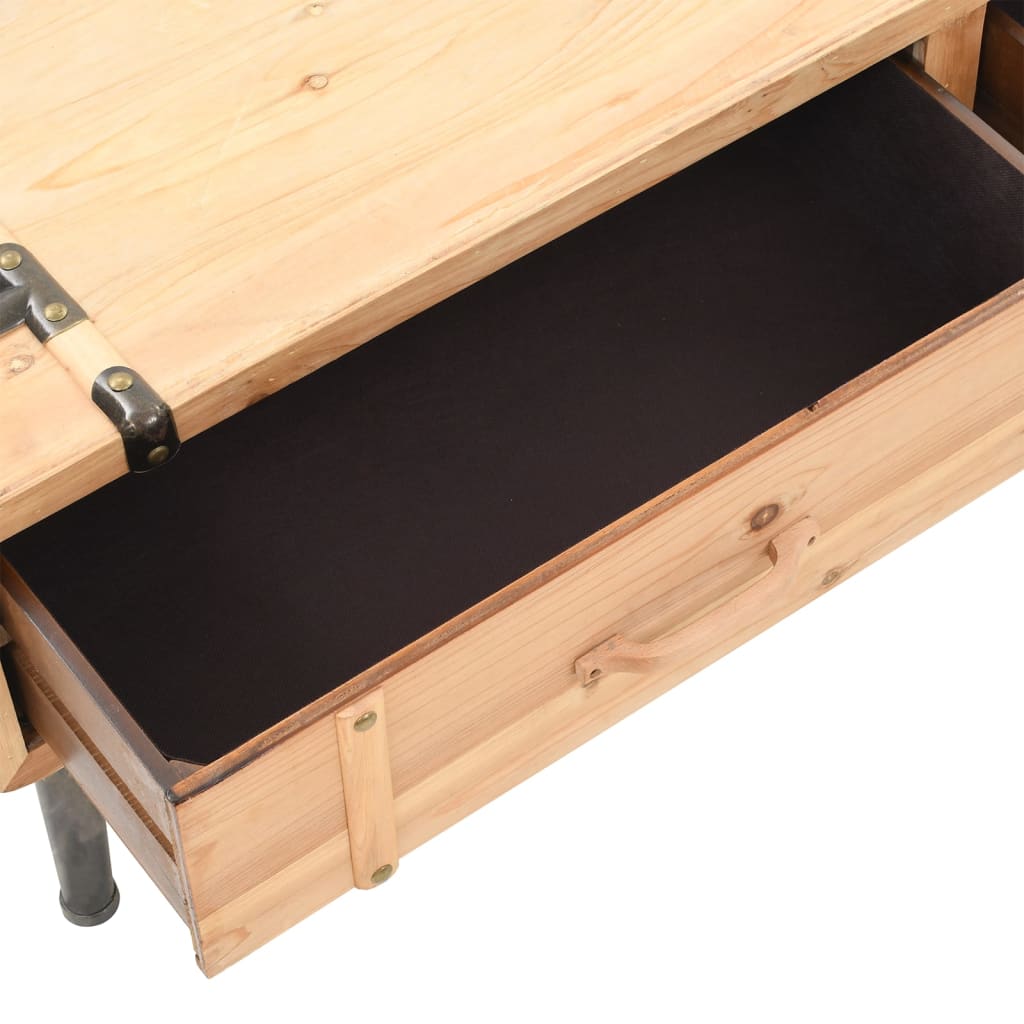vidaXL Comodă TV, 110x33x35 cm, lemn masiv de brad