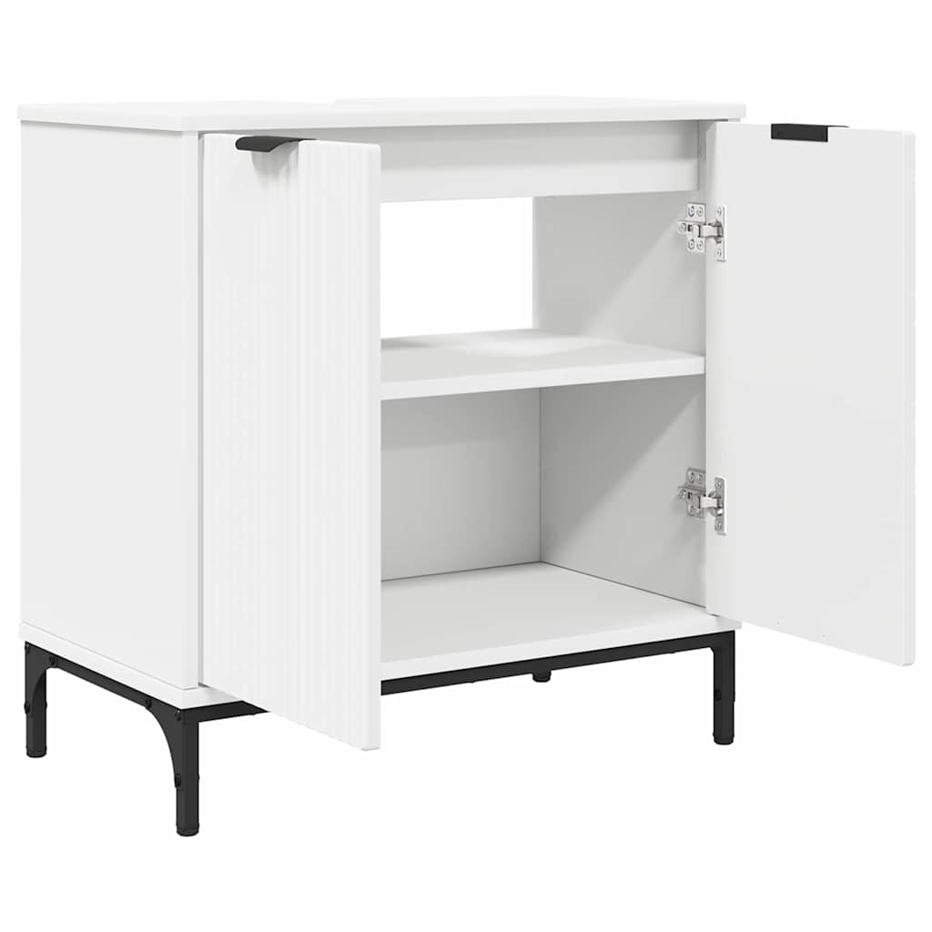 vidaXL Set de mobilier pentru baie 2 pcs Alb Lemn aranjat și metal