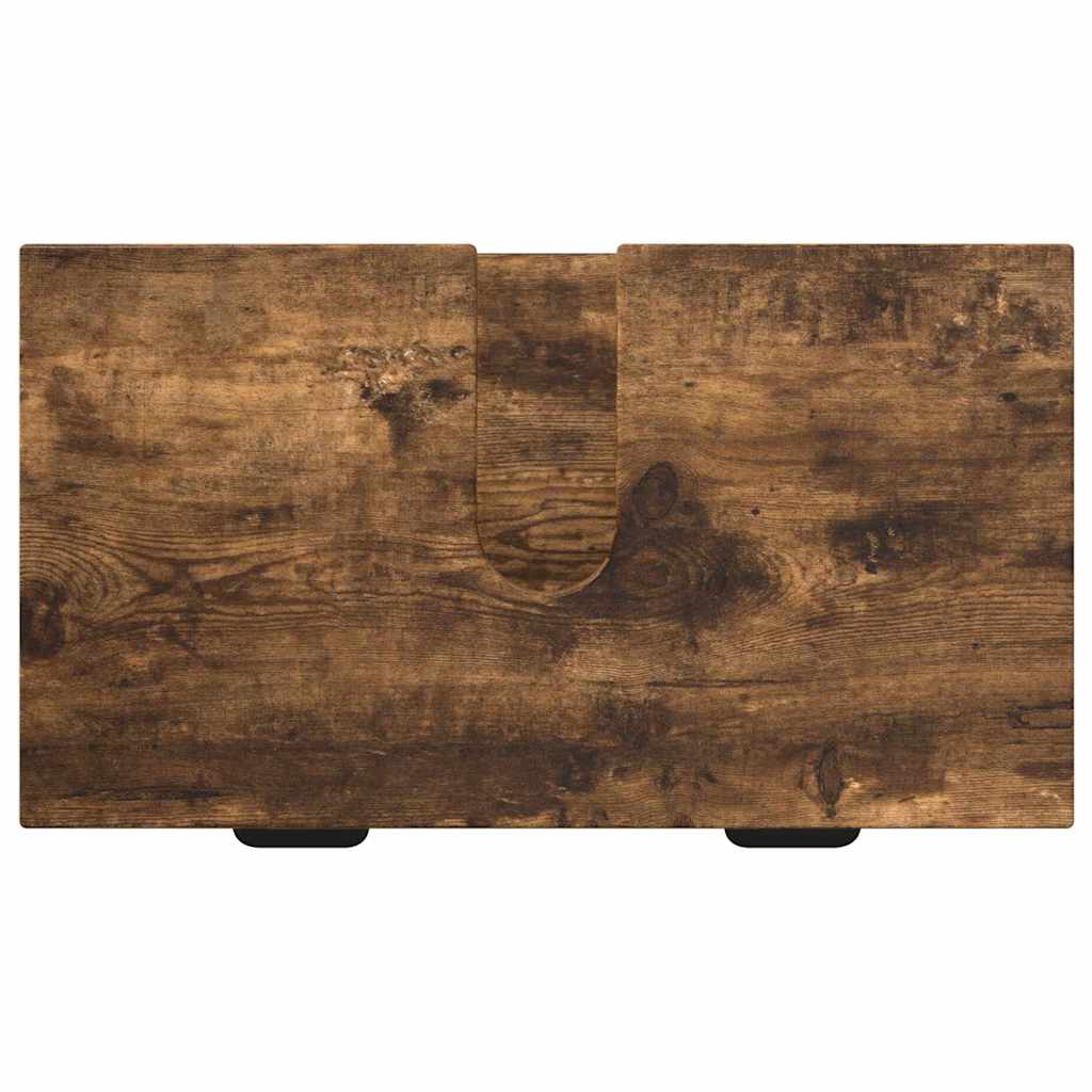 vidaXL Set de mobilier pentru baie cu sertar 2 pcs Stejar fumuriu