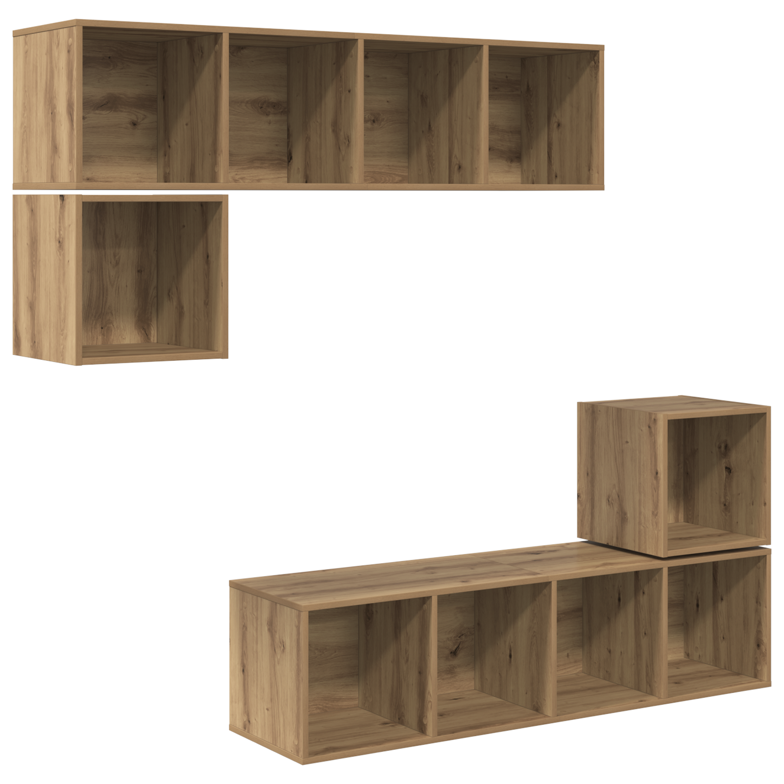 vidaXL Set comodă TV 4 pcs stejar artizanal 37 x 37 x 142.5 cm vidaXL Set comodă TV 4 pcs stejar artizanal 37 x 37 x 142.5 cm